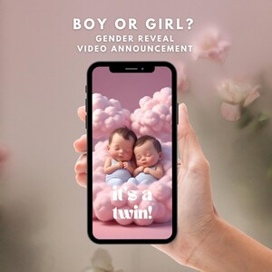 C'est l'annonce vidéo révélant le sexe des TWIN BOYS | Carte animée Grossesse garçon ou fille | Faire-part bébé numérique avec audio