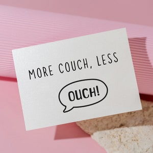 Gute Besserung druckbare Karte | Mehr Couch Weniger Autsch | Ich wünsche Get Better nach Verletzung Karte