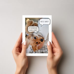 Faire-part de grossesse pour animal de compagnie | Faire-part du bébé du parent de <br> Profitez-en ! Nous attendons un bébé | Carte imprimable "Révélations de grossesse"