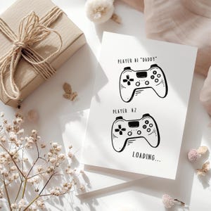 PS Spiel Schwangerschaftsankündigungskarte für Ehemann und Familie | PS Player Zwei Wir Erwarten Baby | Schwangerschaft enthüllen druckbare Karte