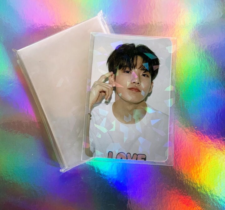 Holographic Card Sleeves 100 pcs / 50 pcs Broken glass effect BTS Twi…
