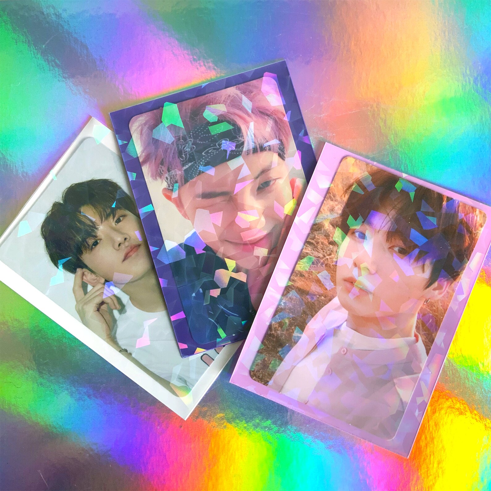 KPop 100pcs / 50pcs Coloured backing Holographic photocard Etsy