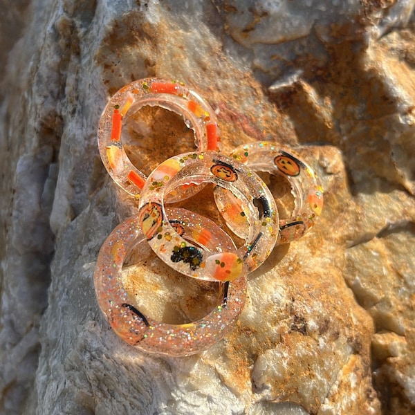 Halloween orange spooky rings