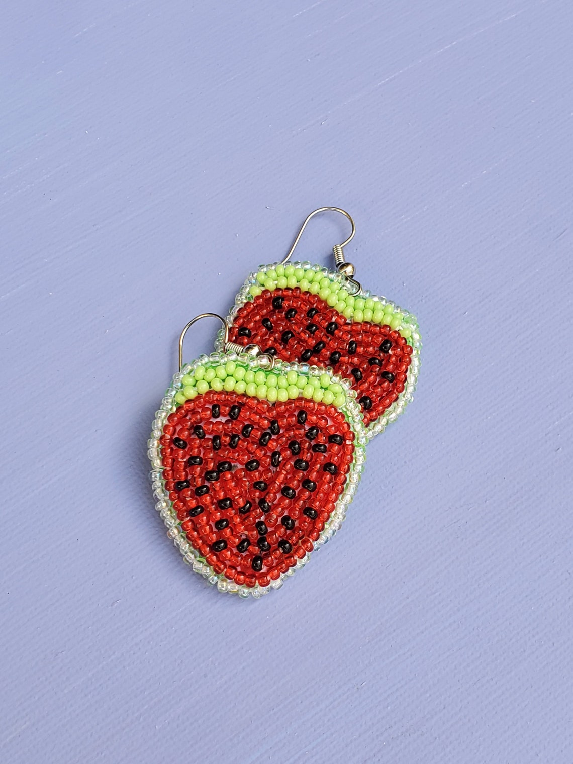 Native earrings beadwork Strawberries Native style beaded Etsy