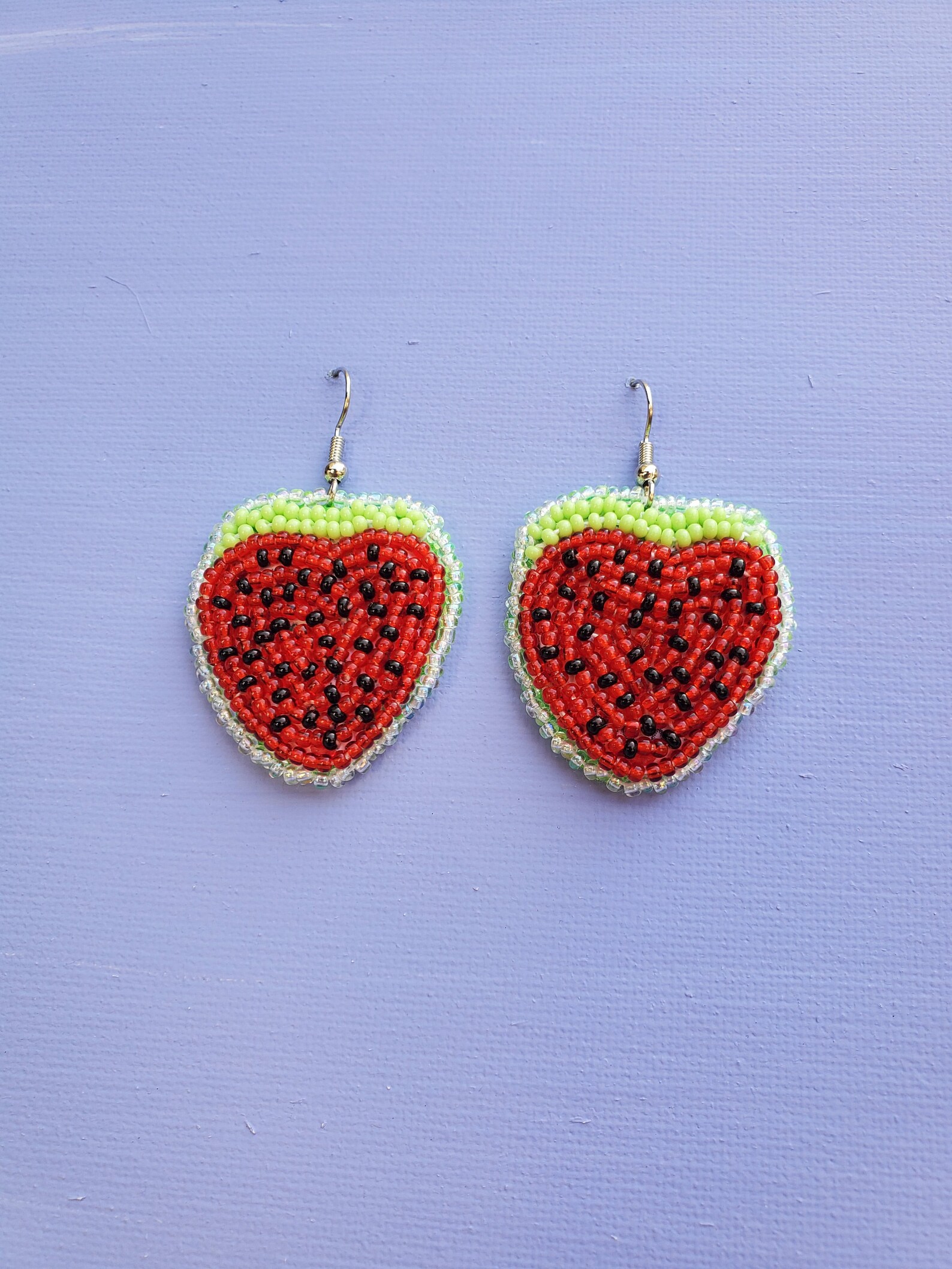Native earrings beadwork Strawberries Native style beaded Etsy