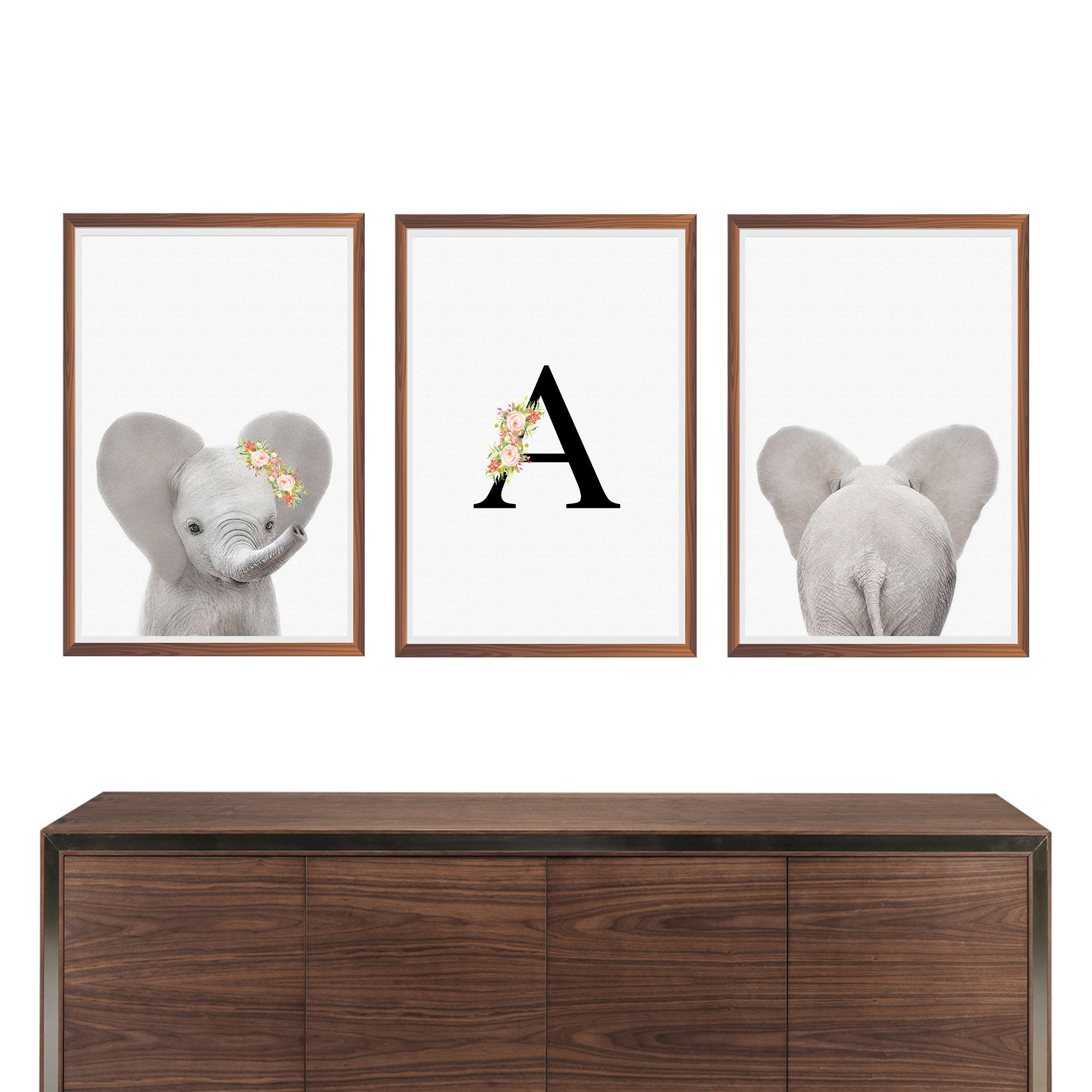 Nursery Wall Art Decor Baby Elephant Nursery Animal Prints Etsy