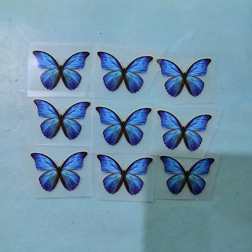 Blue Butterfly Heat Transfer Sticker for Shoes Iron on Etsy
