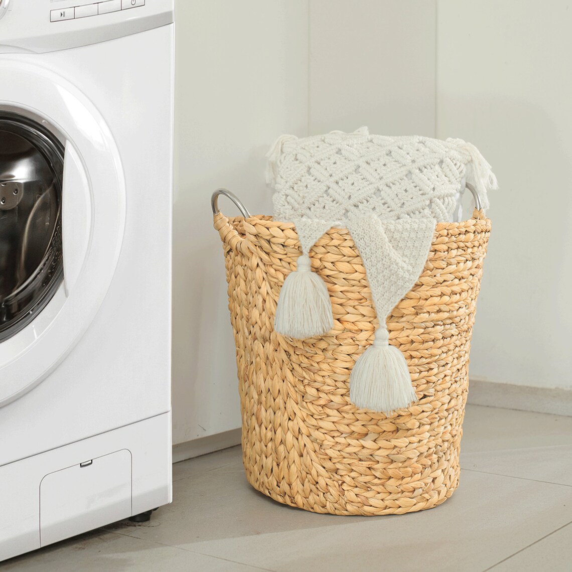 Large Wicker Storage Basket Set of 3 Woven Water Hyacinth Etsy