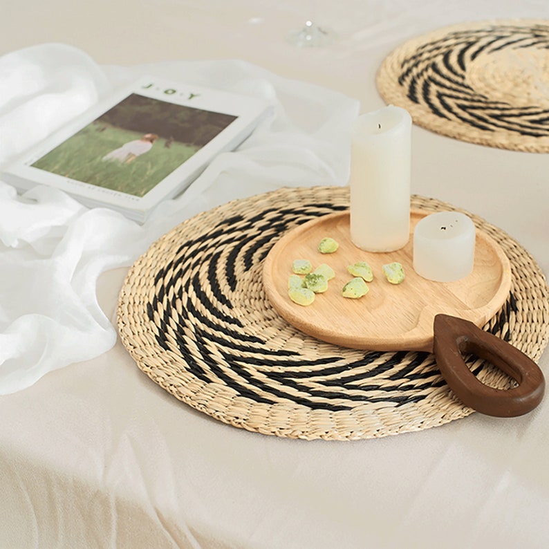 Natural Woven Placemats for Table Setting D15 Set of Etsy