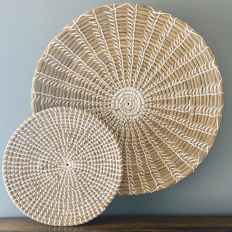 Natural Seagrass Wall Basket Décor Set of 3 Wicker Wall Etsy
