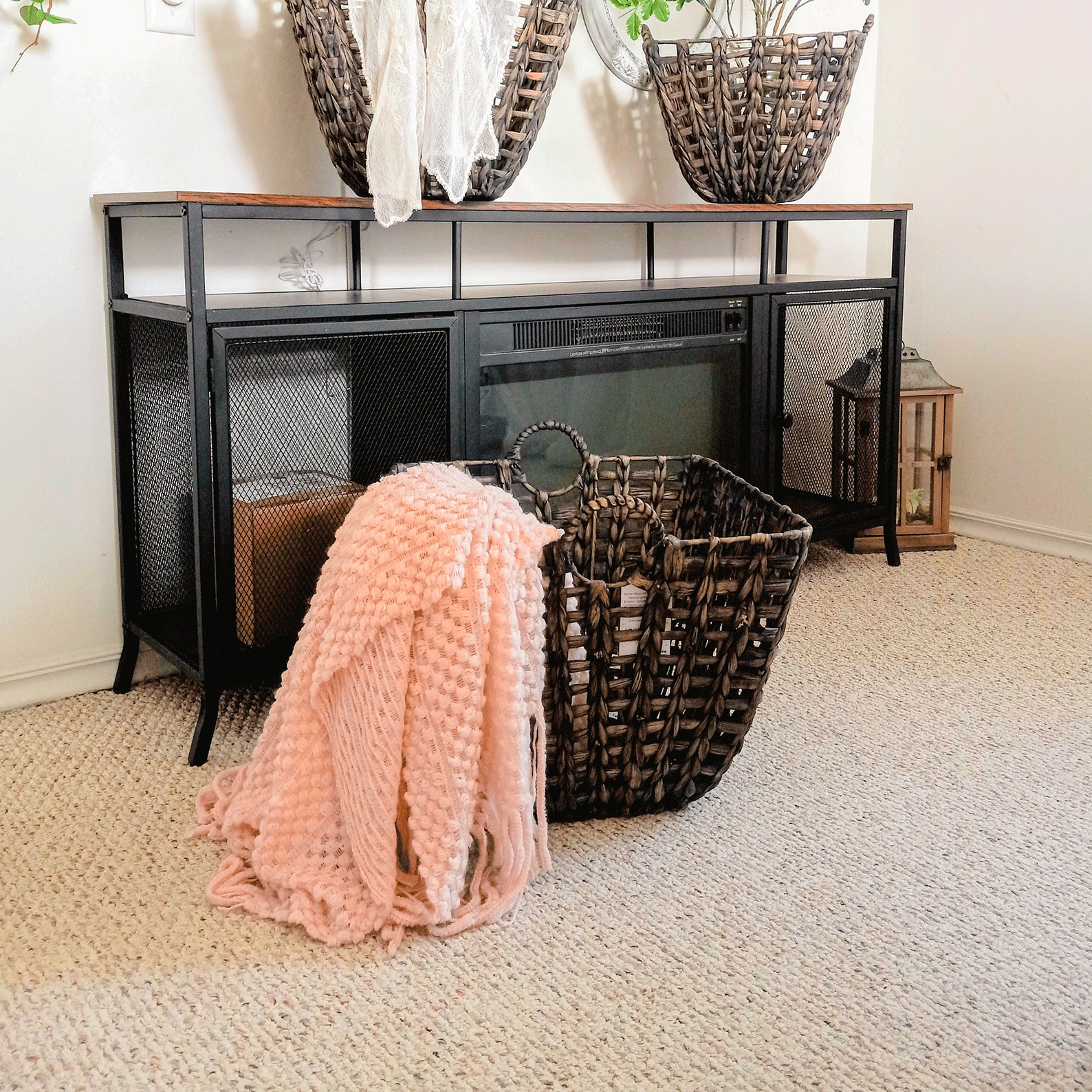 Large Wicker Storage Basket Set of 3 Water Hyacinth Storage Etsy