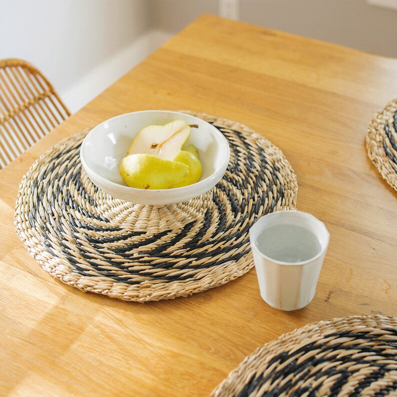 Natural Woven Placemats for Table Setting D15 Set of Etsy