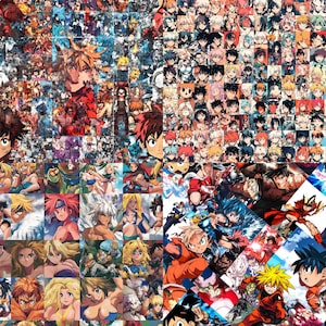 Anime Serie 4 Seamless Digital Paper für Scrapbooking - 16 MEHR FANTASTISCHE Designs - Manga/Naruto/Pokemon-AI-generiert