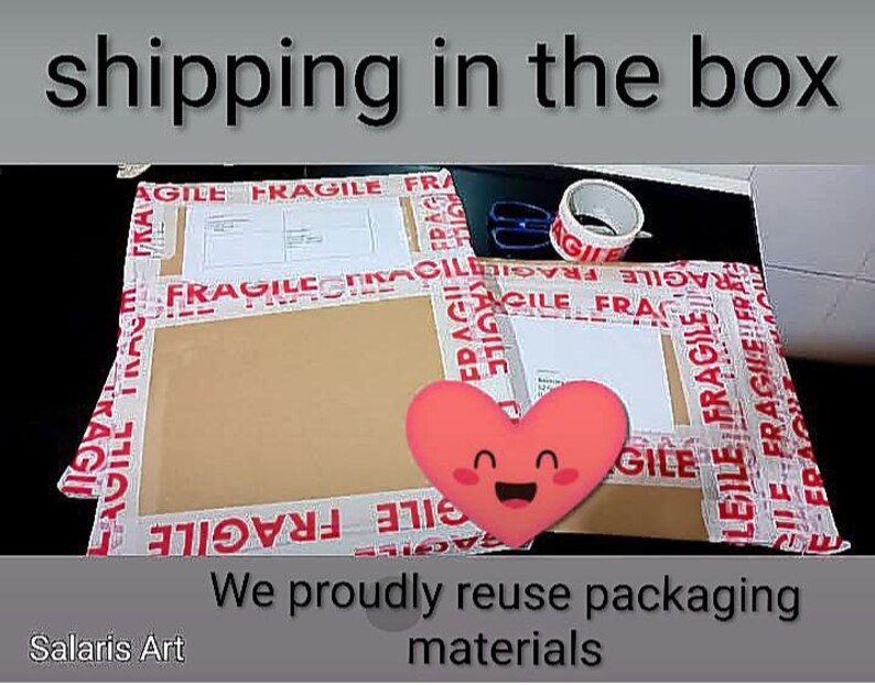 shipping in the box. we proudly reuse packaging materials