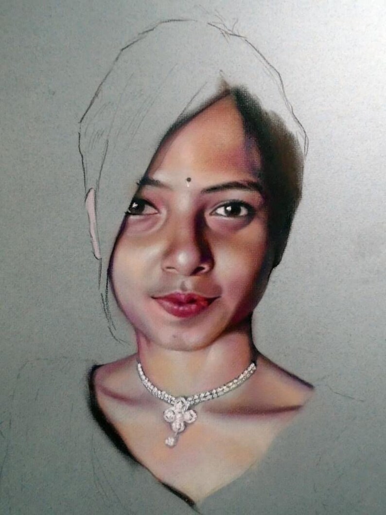 Pastel drawinghand drawn portraitdrawing in pastelportrait in colorportrait from photo
