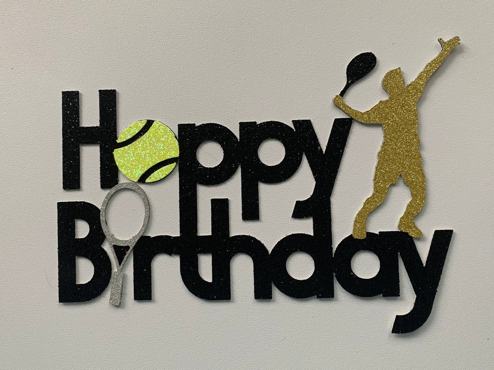 Tennis Happy Birthday Cake Topper Etsy