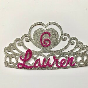 Personalised Princess Tiara Cake Topper with name and age | Etsy