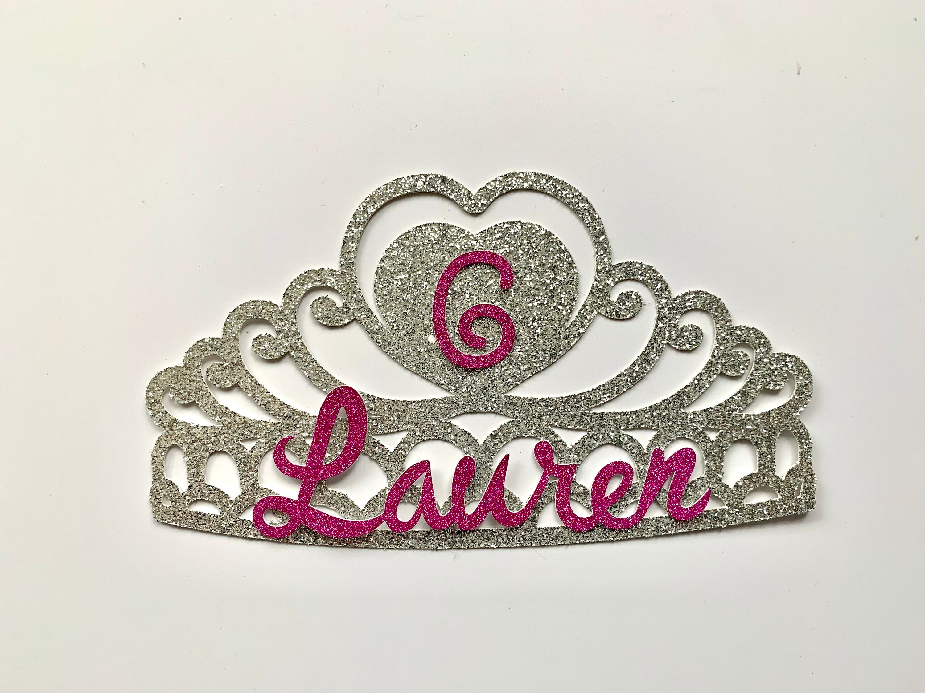 Princess Tiara Cake Topper With Name and Age Etsy UK
