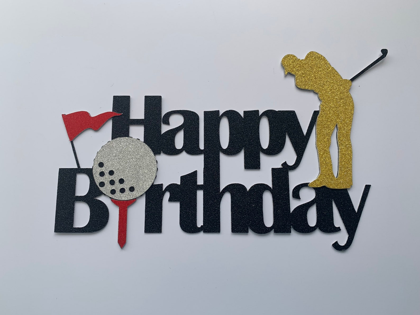 Male Golf Happy Birthday Cake Topper Etsy