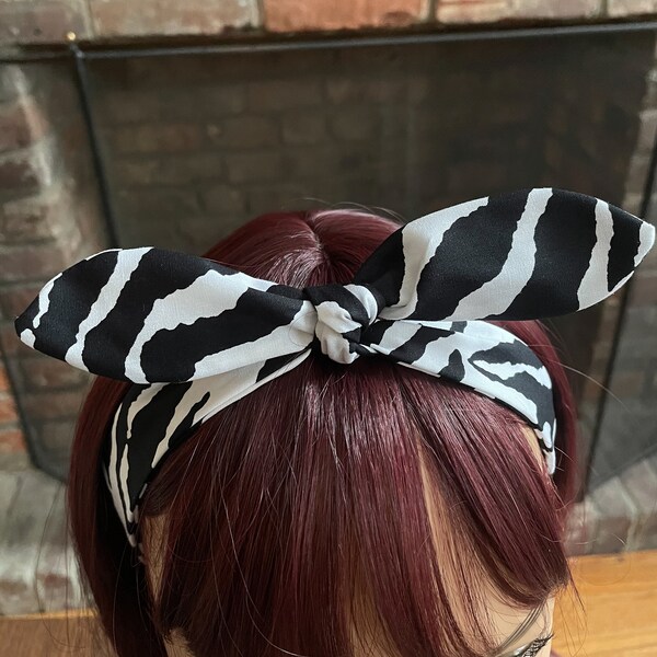 Zebra Hair Bow Etsy