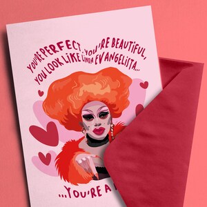 RuPaul's Drag Race All stars Last minute gift Drag Queen Cards Valentina Jinx Fan Art print yourself Funny love card RPDR Linda Evangelista