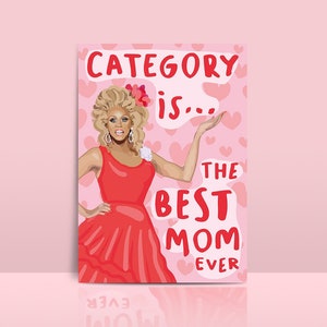 Biglietto per la festa della mamma Rupaul - Biglietto per la festa della mamma Drag Queen / Regalo per la mamma / RuPaul's Drag Race / RPDR / LGBTQ / Regalo dell'ultimo minuto / Drag Queen /