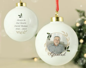 Personalised In Loving Memory Photo Upload Bauble Christmas Tree Memorial Decoration.....