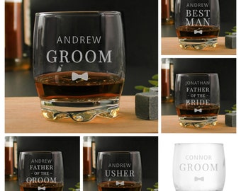 Personalised Wedding Tumbler Whisky Glass, Groom, Best Man, Father Of The Bride, Groom, Usher.....