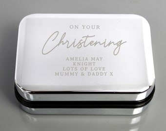 Personalised Engraved Christening Necklace Box Ideal For Christenings.....