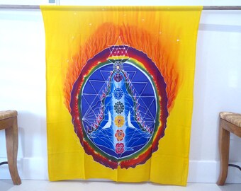 Chakra Wandbehang Batik Hand made..