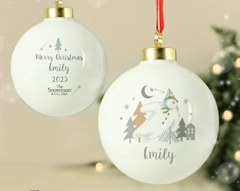Personalised The Snowman Magical Adventure Bauble Christmas Tree Decoration.....