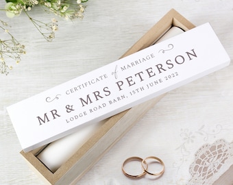 Personalised Wooden Wedding Certificate Holder Ideal Wedding Gift To Safeguard Your Wedding Certificate.....