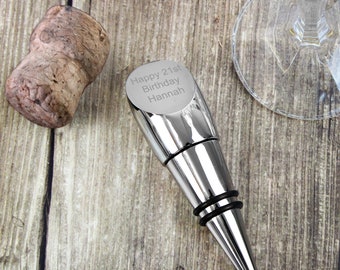 Personalised Wine Stopper Gift For Wine Lovers Any Message Free Text.....