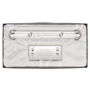 Personalised Christening Engraved Silver Plated Certificate Holder Ideal for Christening and New Borns..... image 2