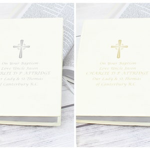 Personalised Bible Gold Or Silver Companion Holy Bible  - Eco-friendly - Christening Baptism New Baby Gift.....