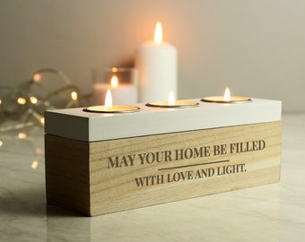 Personalised Tea Light Holder Classic Triple Tea Light Box Ideal For Any Occasion.....