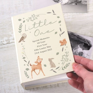 Personalised Woodland Animals 6x4 Photo Album with Sleeves - cute gift idea for new babies or expecting mothers!