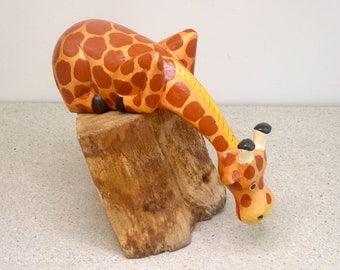 Giraffe Wooden Carving Hand Painted.....