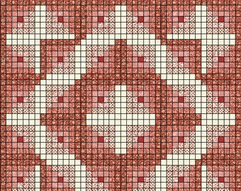 Log Cabin Quilt Pattern to be used with Tensisters Handicraft EasyPiecing Grid