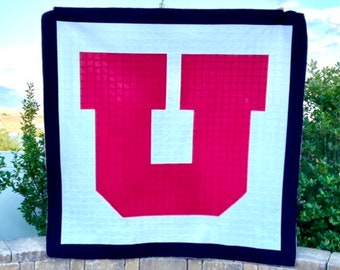 University of Utah Game Day Quilt Kit with Tensisters EasyPiecing Grid and Riley Blake Fabric Kit