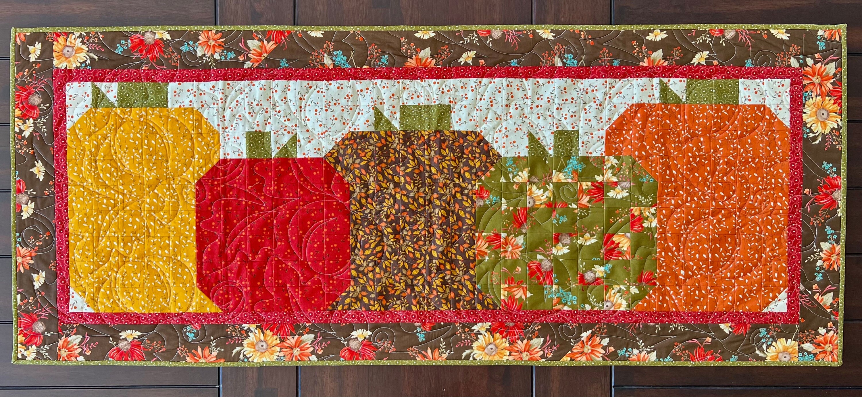 Autumn Harvest Table Runner Quilt Kit With Tensisters Handicraft ...