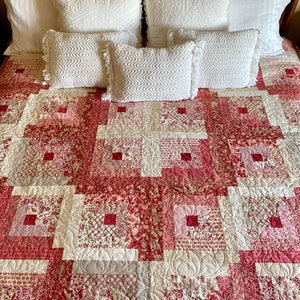 Log Cabin Quilt Kit Which Includes Quilt Pattern and Tensisters Handicraft EasyPiecing Grid (Does NOT include the fabric)