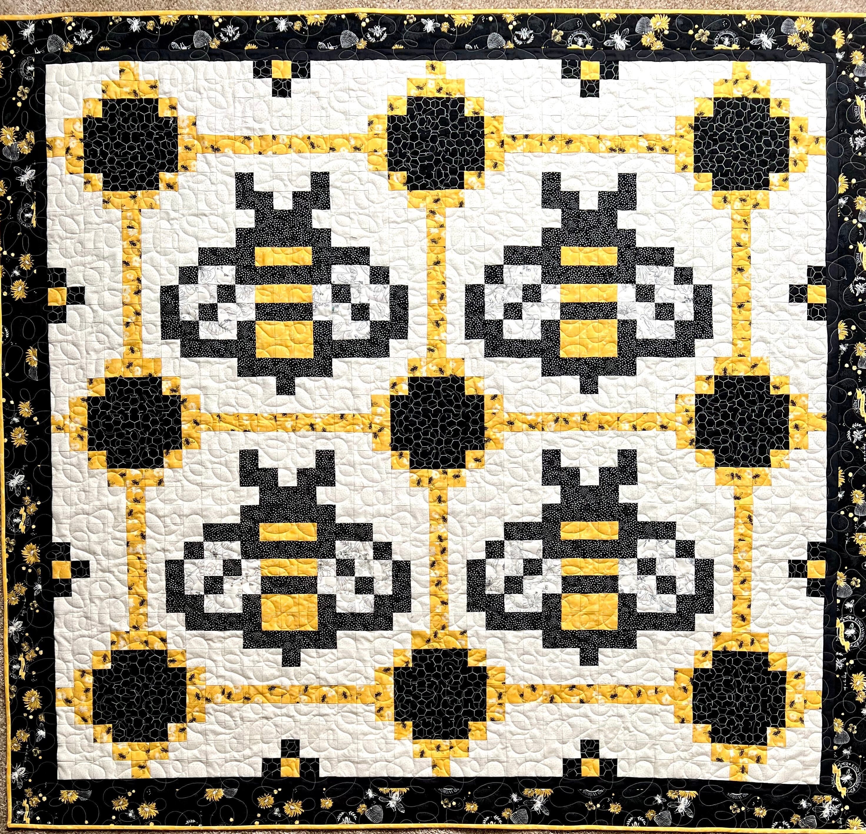 Honey Bee - Main Bee Floral Honeycomb Parchment by My Mind’s Eye from Riley  Blake Fabric