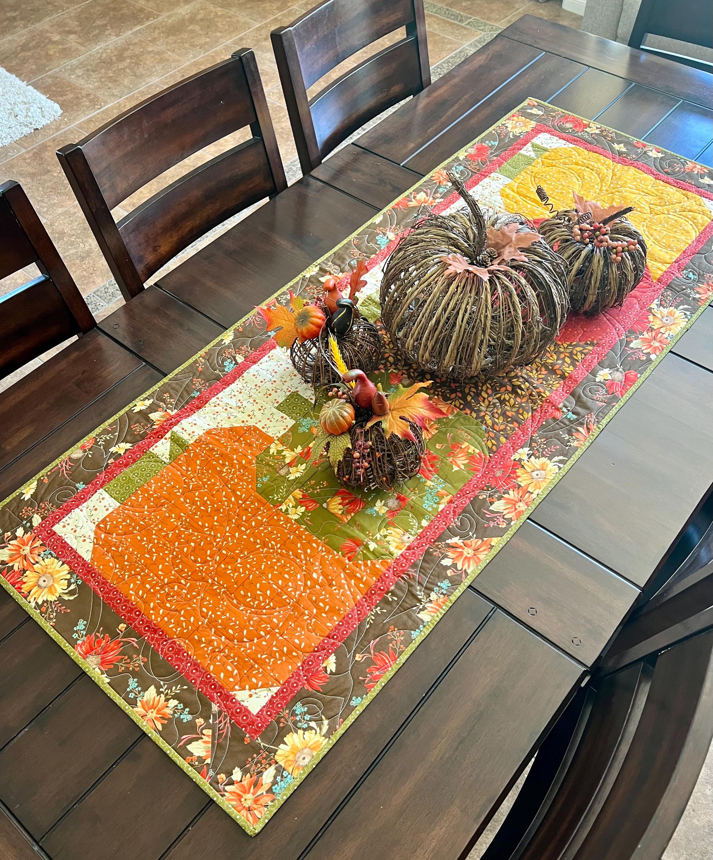Autumn Harvest Table Runner Quilt Kit With Tensisters Handicraft ...