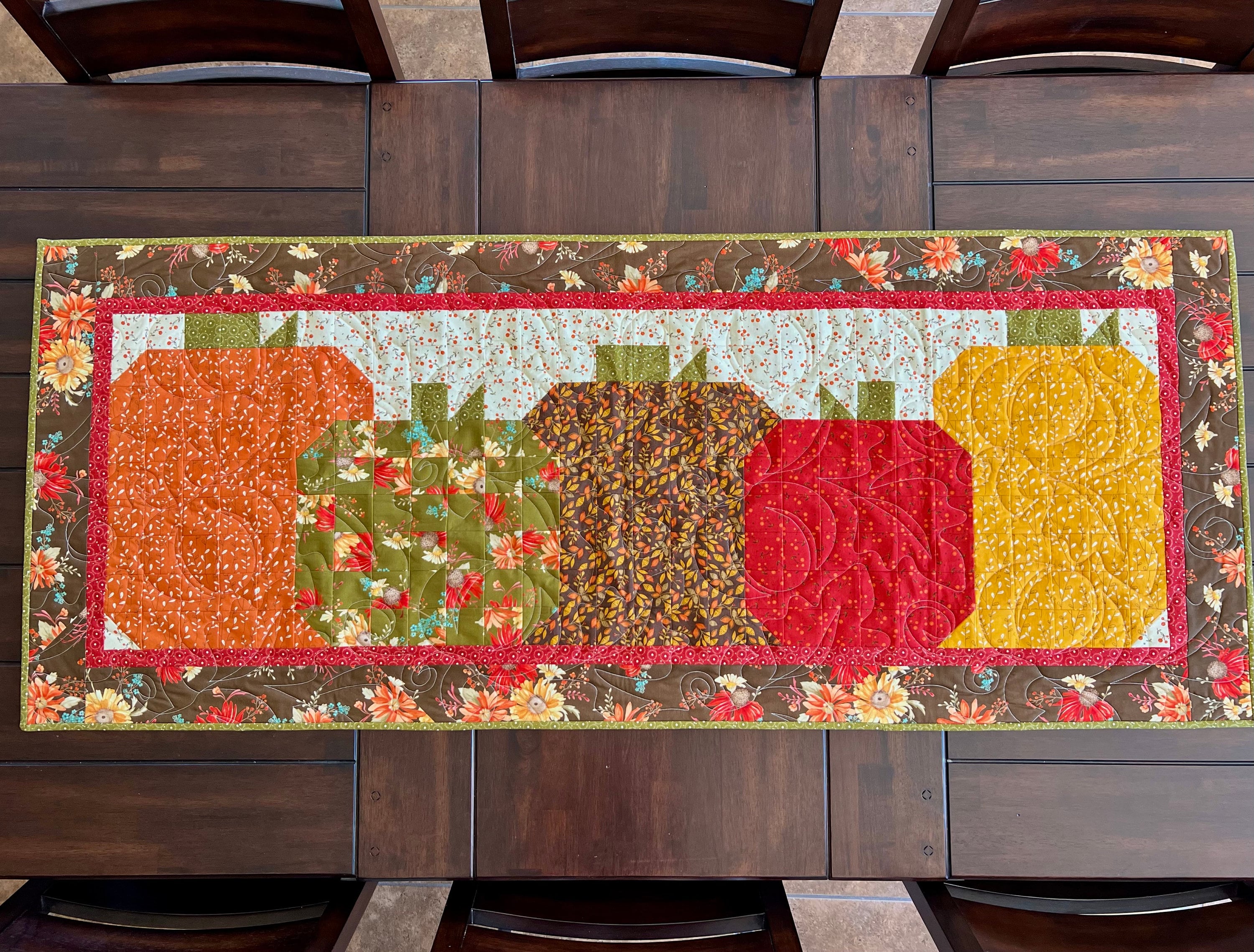 Autumn Harvest Table Runner Quilt Kit With Tensisters Handicraft ...