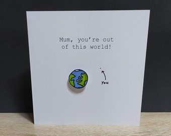 You're Out of this World - Any Occasion Card - Hand Drawn in Doodle Style and customisable! Birthdays, Anniversaries, etc