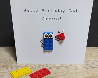 lego birthday card etsy