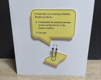Clippy Birthday Card: Customizable Office Humor