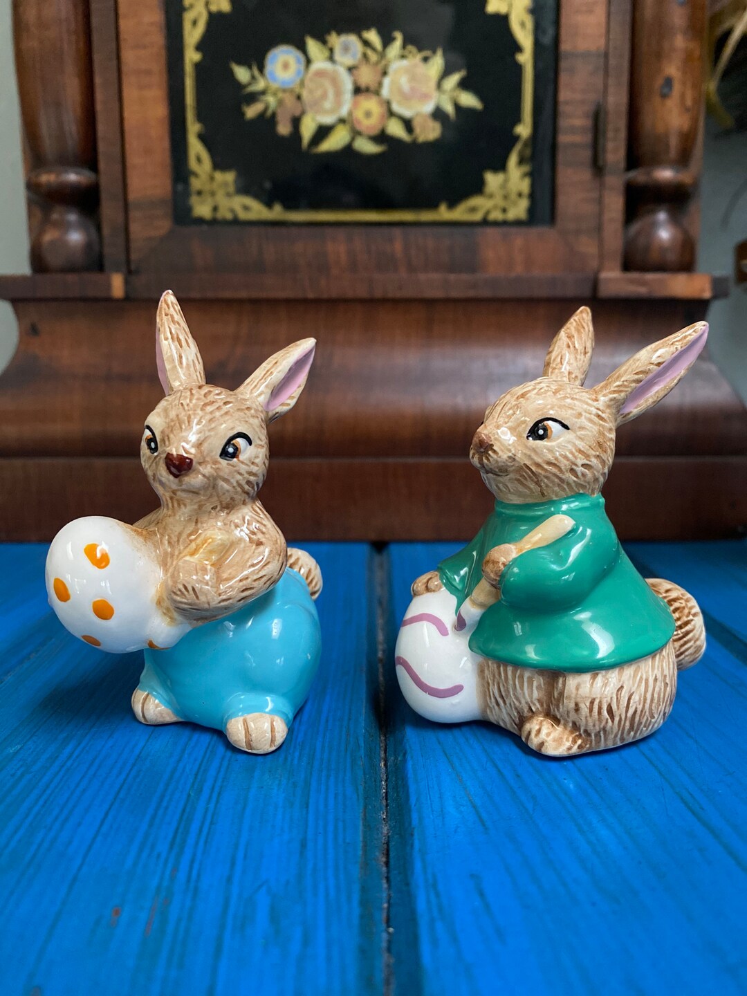 Vintage Lefton Porcelain Bunny Rabbits Etsy