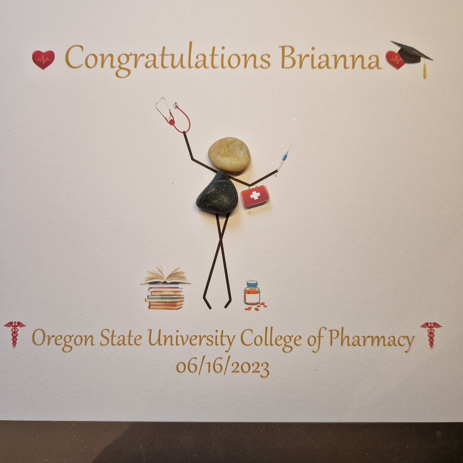 Handmade Pebble Art Graduation Gift – Congratulations Degree Frame - Etsy